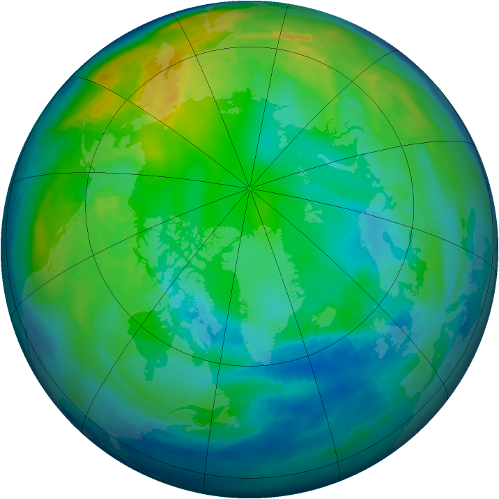 Arctic ozone map for 05 November 1998